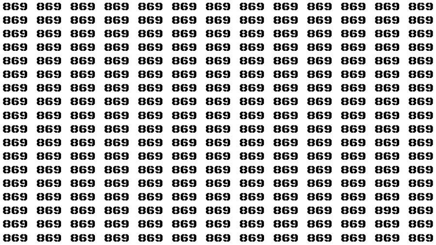 Optical Illusion Eye Test: If you have Sharp Eyes Find the number 899 in 10 Secs