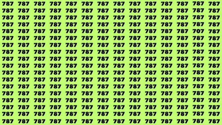 Optical Illusion Brain Challenge: If you have Hawk Eyes Find the Number 707 among 787 in 12 Secs