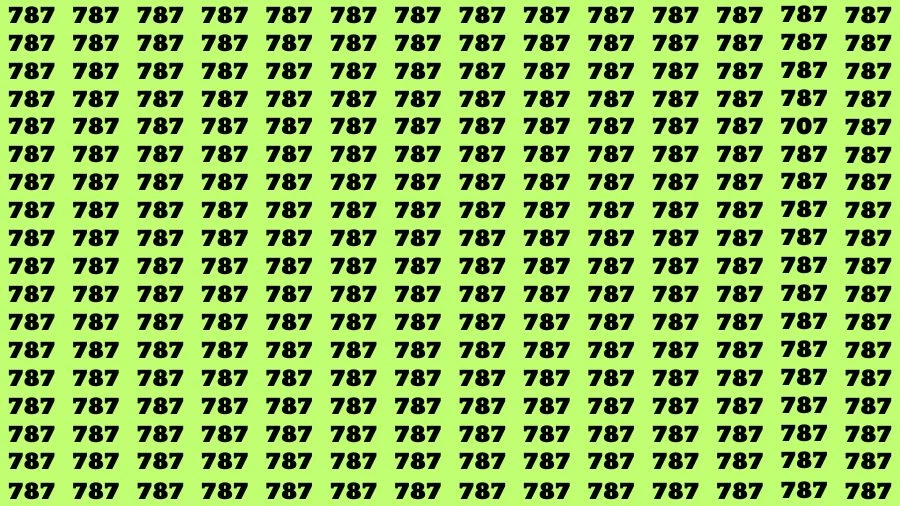 Optical Illusion Brain Challenge: If you have Hawk Eyes Find the Number 707 among 787 in 12 Secs