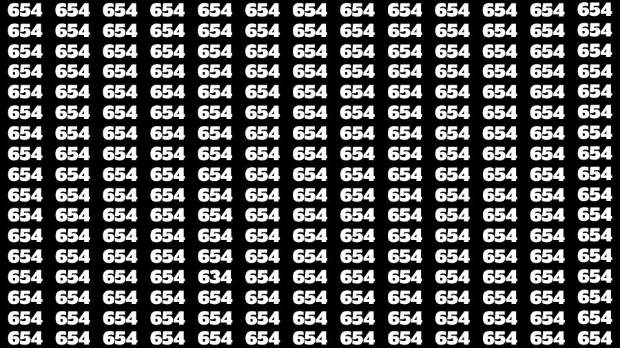 Optical Illusion Visual Test: If you have Sharp Eyes Find the Number 634 in 15 Secs