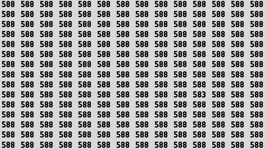 Optical Illusion Brain Challenge: If you have 50/50 Vision Find the number 583 among 588 in 14 Secs