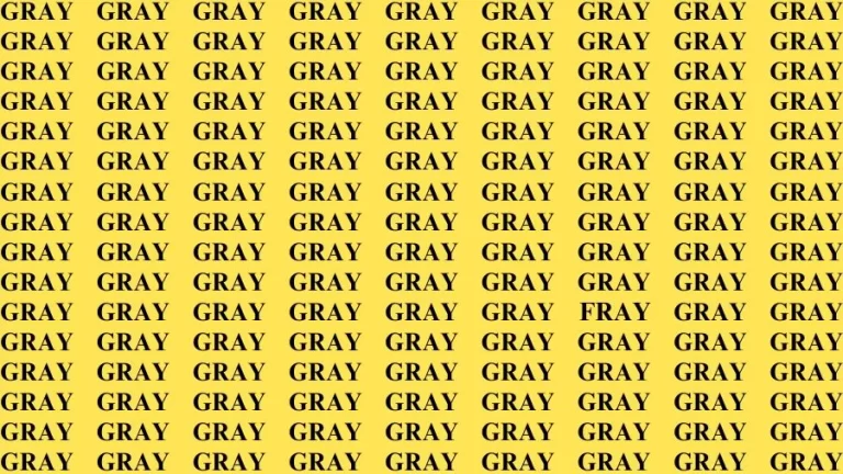 Optical Illusion Eye Test: If you have Keen Eyes Find the Word Fray among Gray in 15 Secs