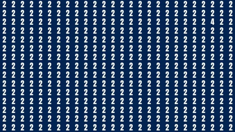 Optical Illusion Visual Test: If you have Sharp Eyes Find the Number 4 in 20 Secs