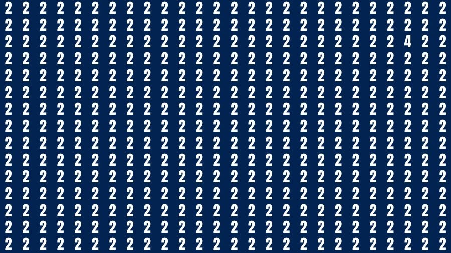 Optical Illusion Visual Test: If you have Sharp Eyes Find the Number 4 in 20 Secs