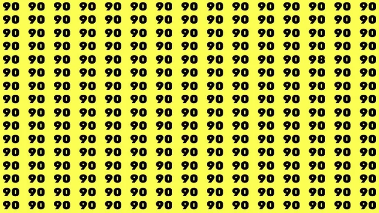 Optical Illusion Brain Challenge: If you have Hawk Eyes Find the Number 98 among 90 in 15 Secs