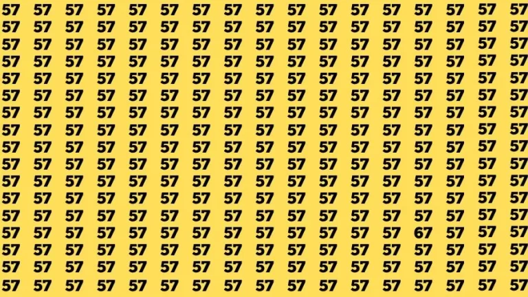 Optical Illusion Eye Test: If you have Sharp Eyes Find the Number 67 among 57 in 15 Secs