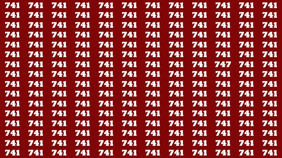 Optical Illusion Brain Challenge: If you have 50/50 Vision Find the number 747 among 741 in 12 Secs