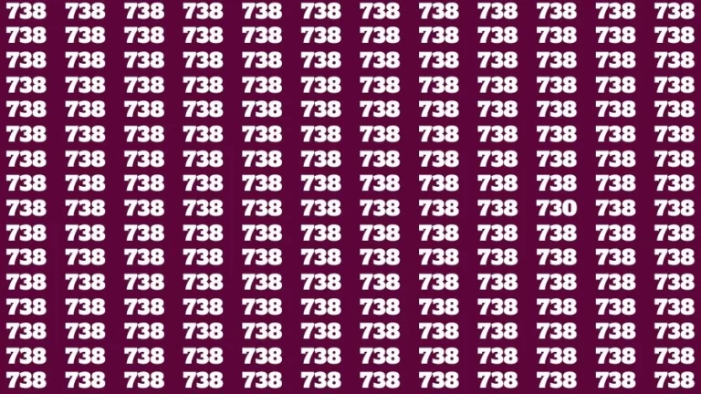 Optical Illusion Brain Challenge: If you have Hawk Eyes Find the Number 730 among 738 in 15 Secs