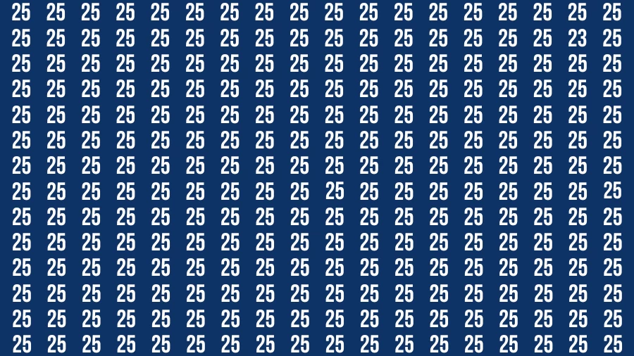 Test Visual Acuity: If you have 50/50 Vision Find the Number 23 among 25 in 15 Secs