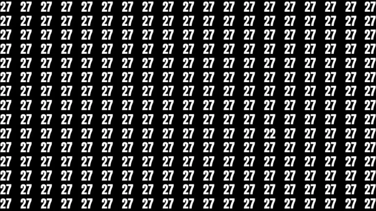 Observation Skill Test: If you have Sharp Eyes Find the Number 22 among 27 in 15 Secs