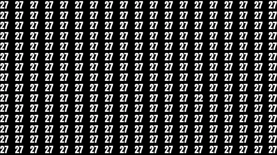 Observation Skill Test: If you have Sharp Eyes Find the Number 22 among 27 in 15 Secs