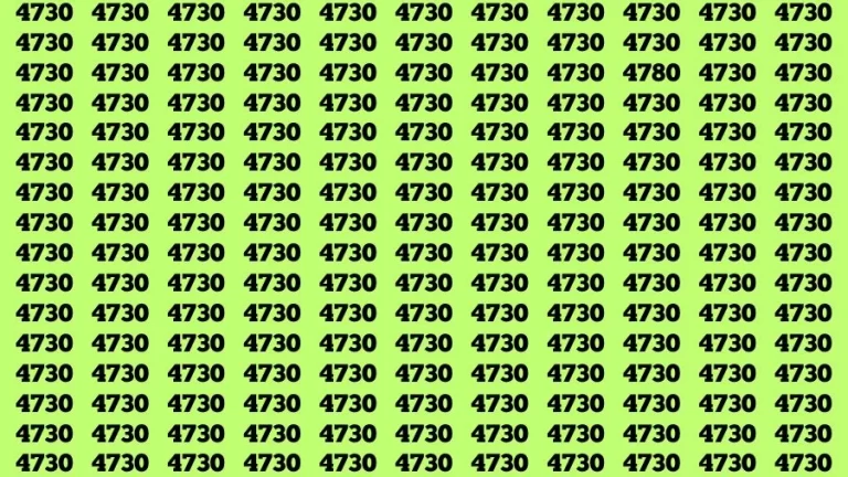 Optical Illusion Brain Test: If you have Eagle Eyes Find the number 4780 in 15 Secs