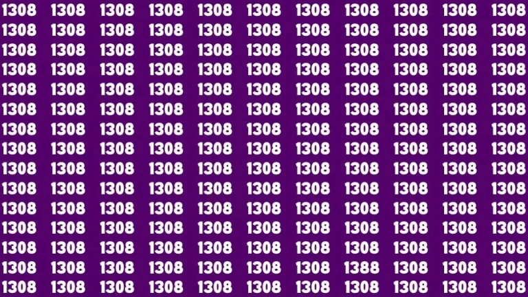 Observation Skill Test: If you have Sharp Eyes Find the Number 1388 among 1308 in 15 Secs