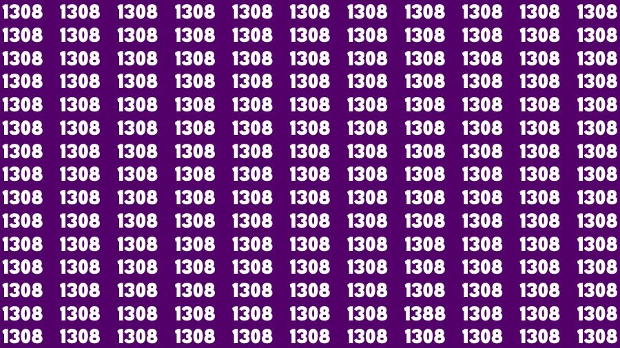 Observation Skill Test: If you have Sharp Eyes Find the Number 1388 among 1308 in 15 Secs