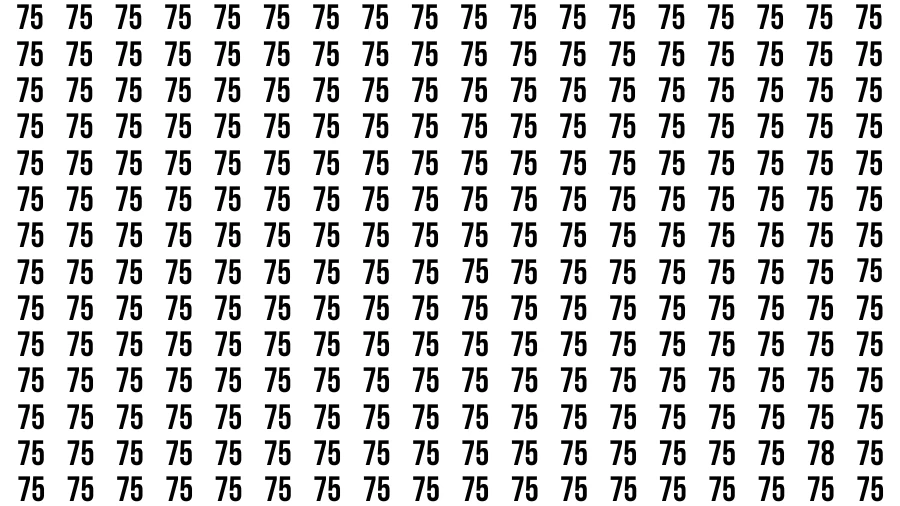 Observation Find it Out: If you have Sharp Eyes Find the number 78 in 20 Secs