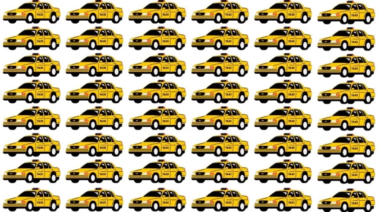 Optical Illusion Challenge: If you have Eagle Eyes find the Odd Taxi in 14 Seconds