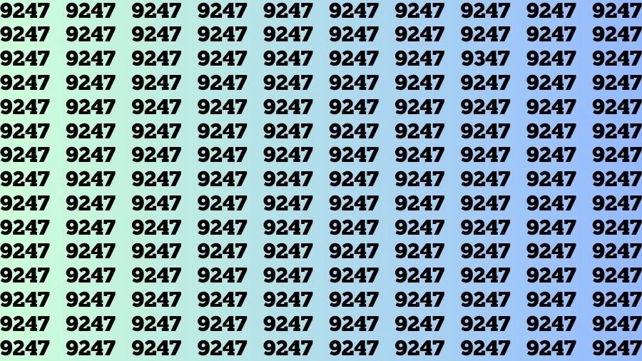 Optical Illusion Brain Test: If you have Eagle Eyes Find the Number 9347 among 9247 in 15 Secs