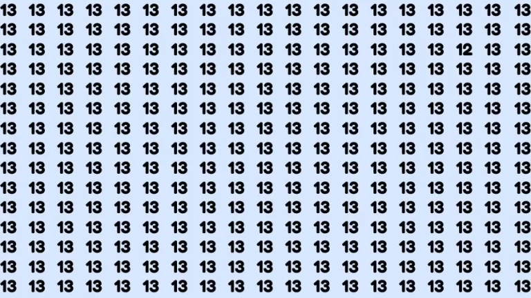 Optical Illusion Brain Test: If you have Eagle Eyes Find the Number 12 among 13 in 15 Secs