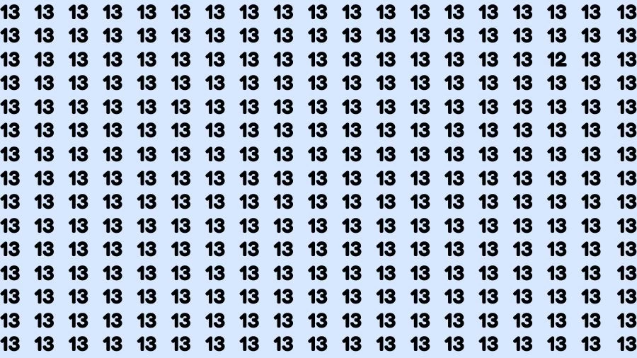 Optical Illusion Brain Test: If you have Eagle Eyes Find the Number 12 among 13 in 15 Secs