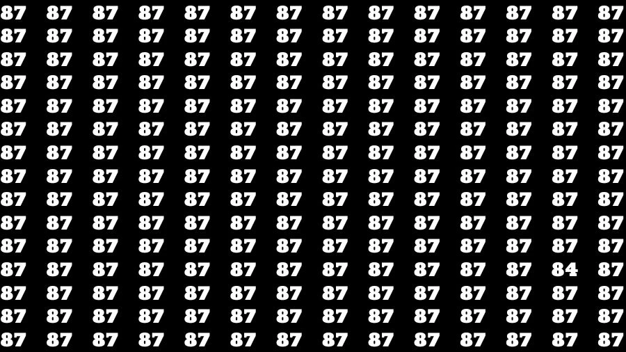 Optical Illusion Brain Challenge: If you have Hawk Eyes Find the Number 84 among 87 in 15 Secs