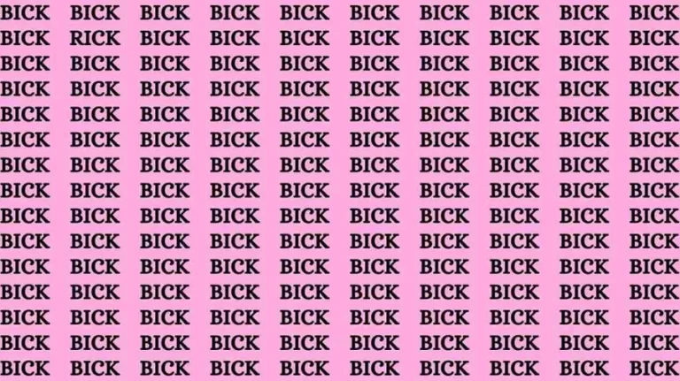 Visual Test: If you have Hawk Eyes Find the word Rick among Bick In 14 Secs