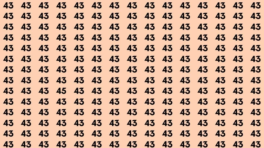 Optical Illusion Brain Challenge: If you have 50/50 Vision Find the number 45 among 43 in 12 Secs