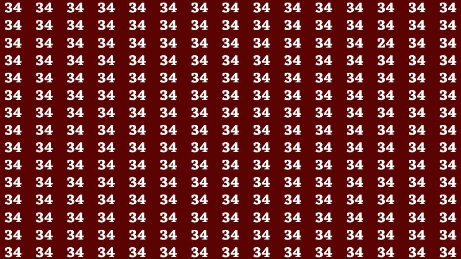 Observation Skill Test: If you have Sharp Eyes Find the Number 24 among 34 in 15 Secs