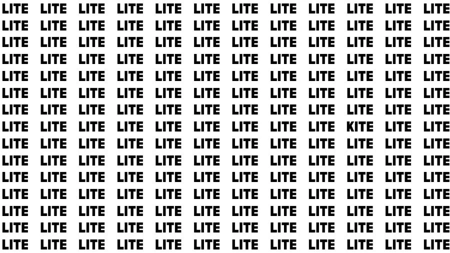 Observation Skill Test: If you have Sharp Eyes Find the Word Kite among Lite in 20 Secs