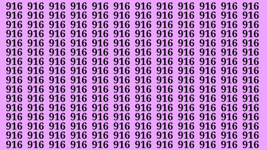 Observation Brain Challenge: If you have Eagle Eyes Find the number 616 among 916 in 15 Secs