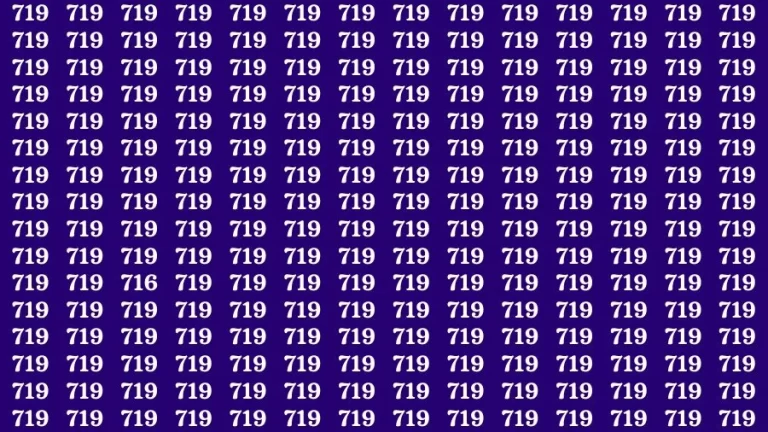 Optical Illusion Brain Challenge: If you have Hawk Eyes Find the Number 716 among 719 in 15 Secs