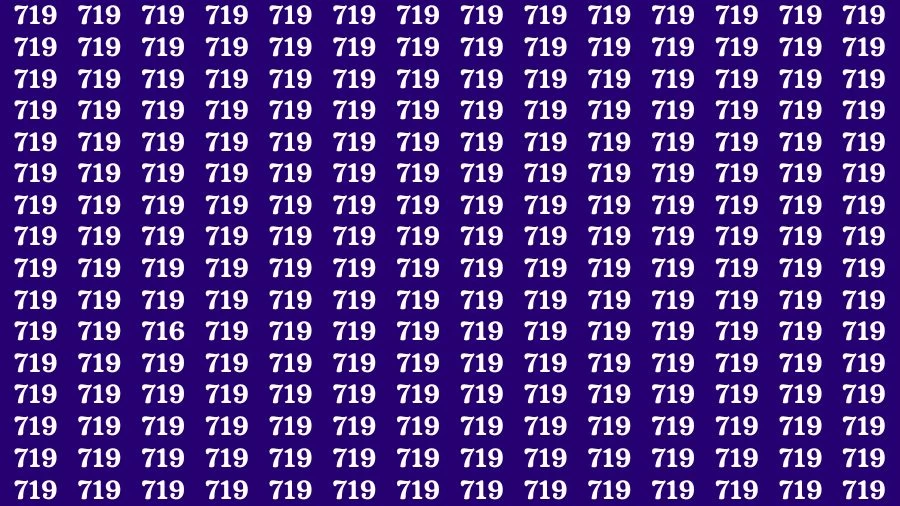 Optical Illusion Brain Challenge: If you have Hawk Eyes Find the Number 716 among 719 in 15 Secs