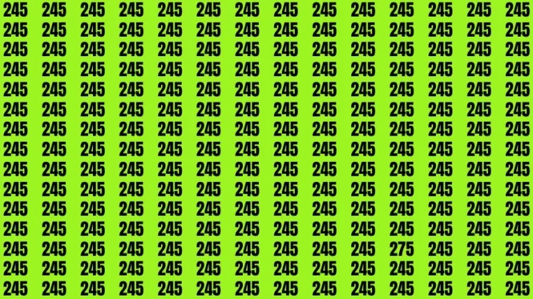 Optical Illusion Brain Challenge: If you have Hawk Eyes Find the Number 275 in 15 Secs