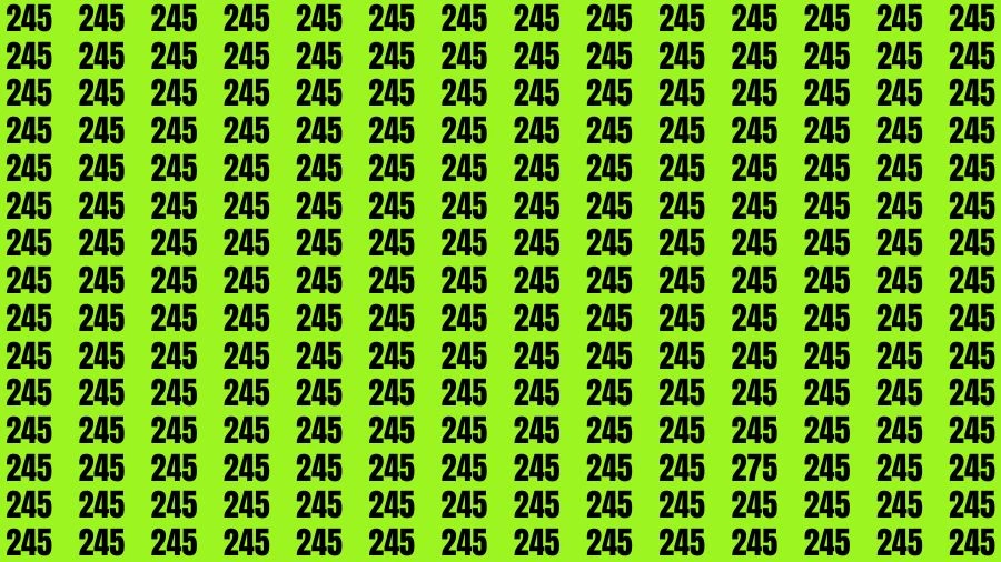 Optical Illusion Brain Challenge: If you have Hawk Eyes Find the Number 275 in 15 Secs