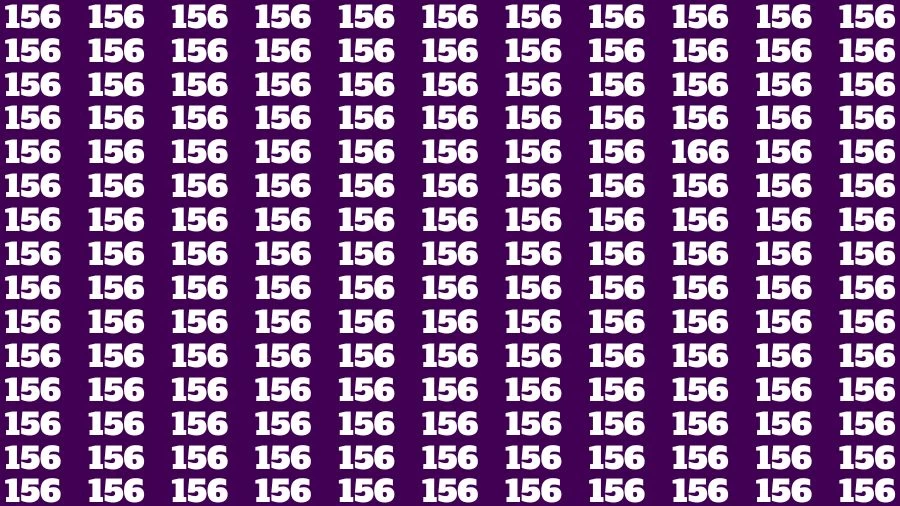 Observation Skill Test: If you have Sharp Eyes Find the Number 166 among 156 in 15 Secs