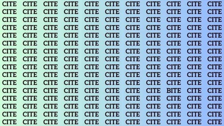 Optical Illusion Brain Test: If you have Eagle Eyes Find the Word Bite among Cite in 15 Secs