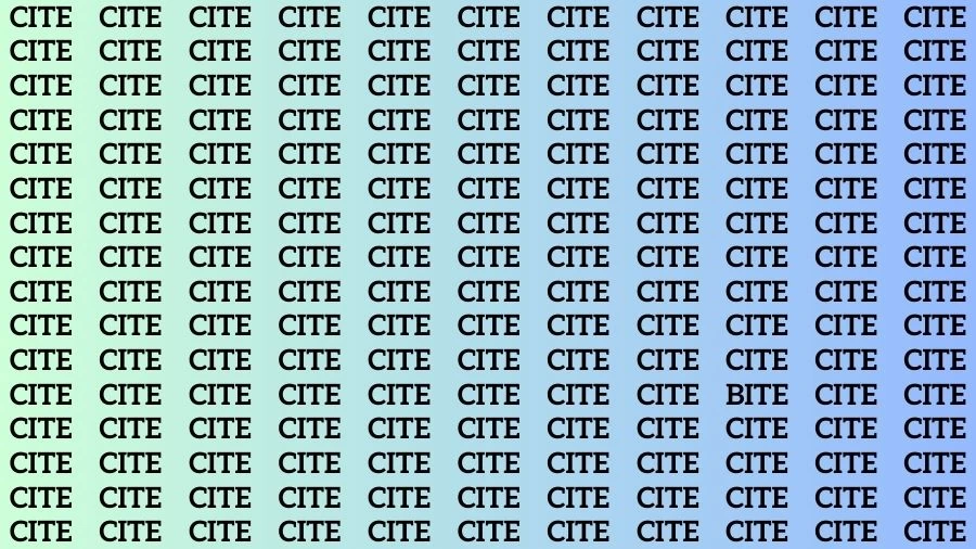 Optical Illusion Brain Test: If you have Eagle Eyes Find the Word Bite among Cite in 15 Secs