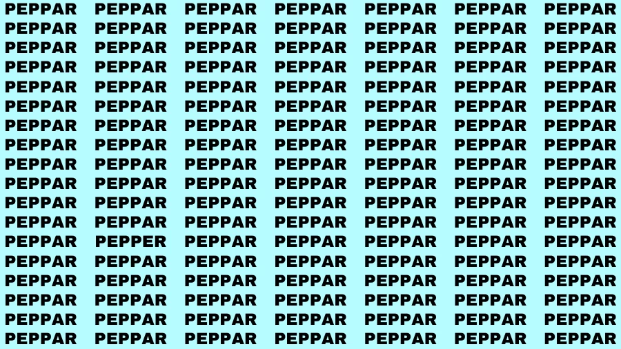 Observation Visual Test: If you have Eagle Eyes Find the word Pepper in 15 Secs