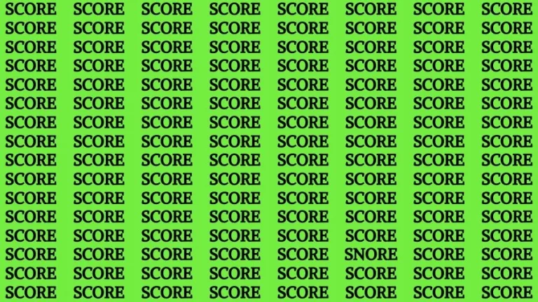 Optical Illusion Brain Challenge: If you have Eagle Eyes Find the Word Snore in 15 Secs