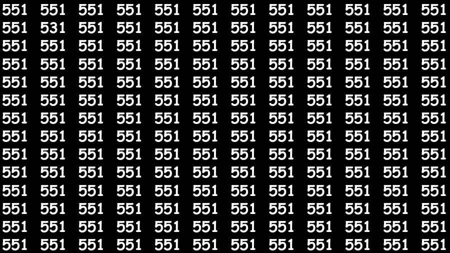 Visual Test: If you have Eagle Eyes Find the Number 531 in 15 Secs