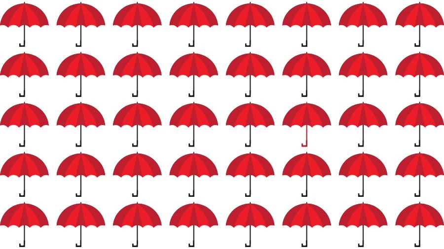 Optical Illusion Brain Test: If you have Eagle Eyes find the Odd umbrella in 15 Seconds