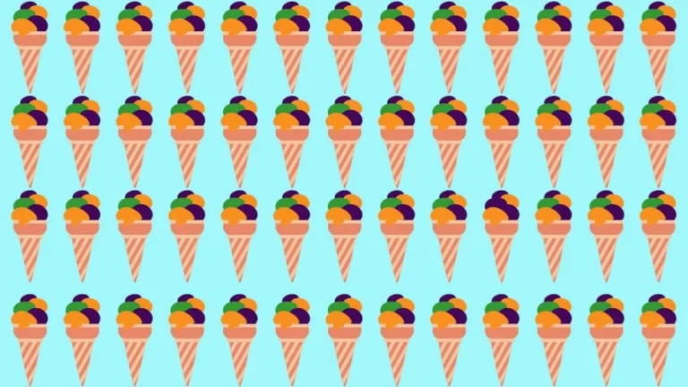 Optical Illusion Challenge: If you have Eagle Eyes find the Odd Ice cream in 15 Seconds