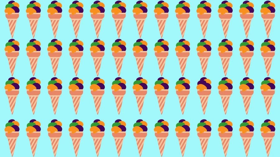 Optical Illusion Challenge: If you have Eagle Eyes find the Odd Ice cream in 15 Seconds