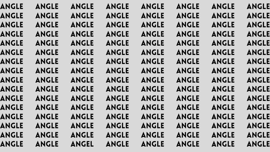 Observation Visual Test: If you have Hawk Eyes Find the word Angel In 15 Secs