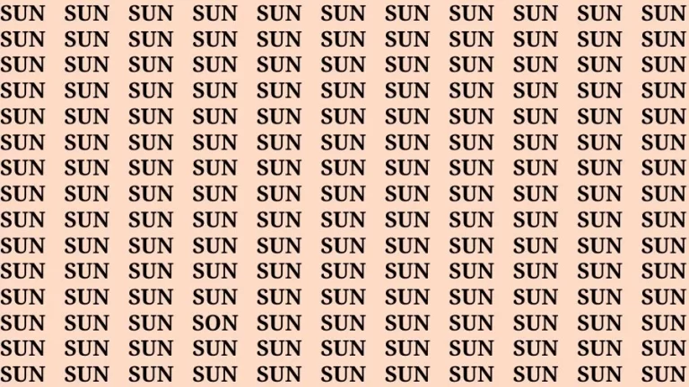 Optical Illusion Brain Test: If you have Eagle Eyes Find the Word Son among Sun in 15 Secs