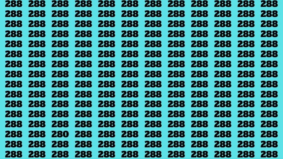 Optical Illusion Brain Challenge: If you have 50/50 Vision Find the number 280 among 288 in 12 Secs