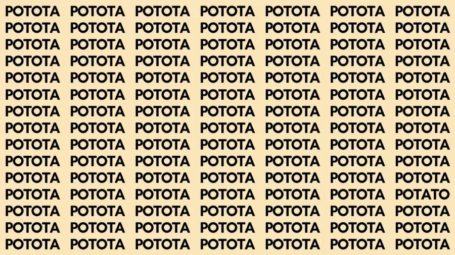 Visual Test: If You Have Hawk Eyes Find The Word Potato In 20 Secs