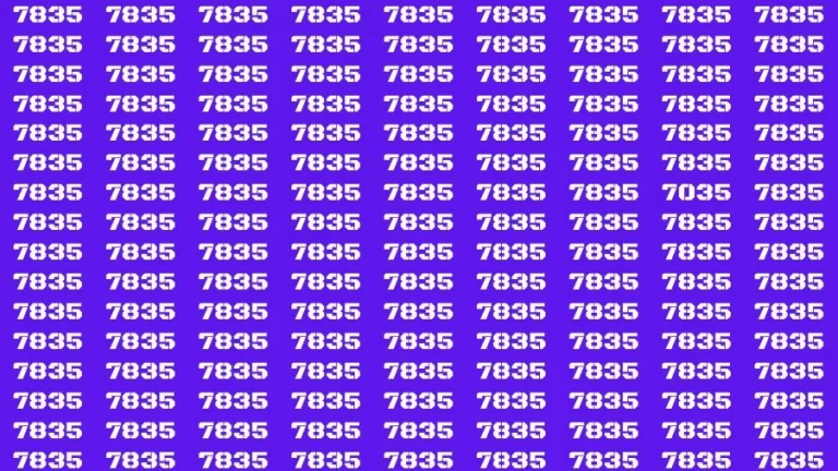 Observation Skill Test: If you have Sharp Eyes Find the Number 7035 among 7835 in 15 Secs