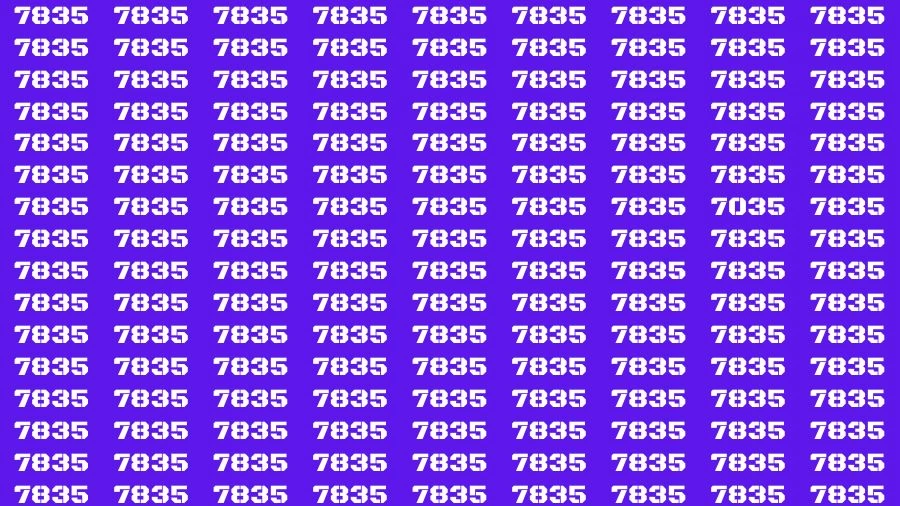 Observation Skill Test: If you have Sharp Eyes Find the Number 7035 among 7835 in 15 Secs