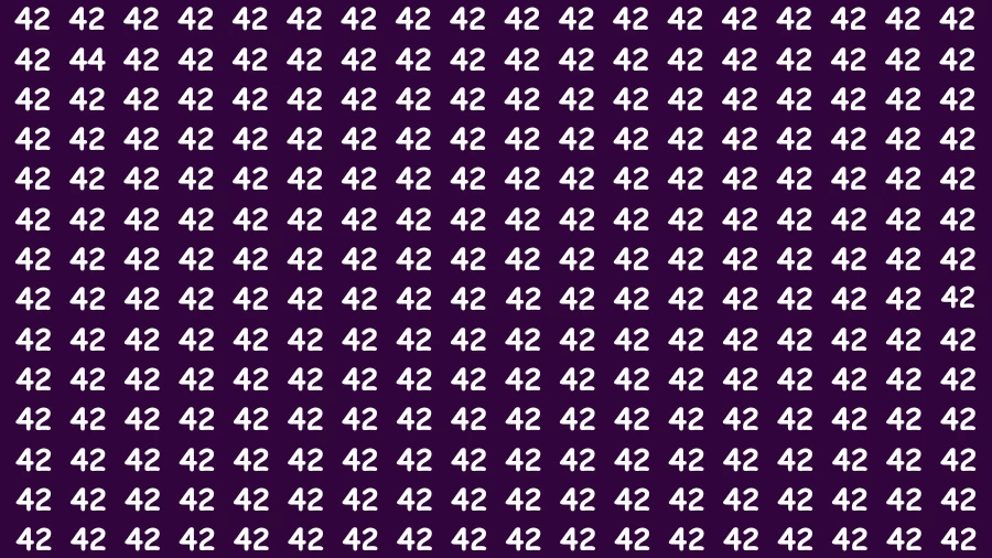 Brain Teaser Find the Number: If You Have Hawk Eyes find the Number 44 among 42 in 20 Secs