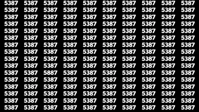 Observation Skill Test: If you have Sharp Eyes Find the Number 5887 among 5387 in 15 Secs